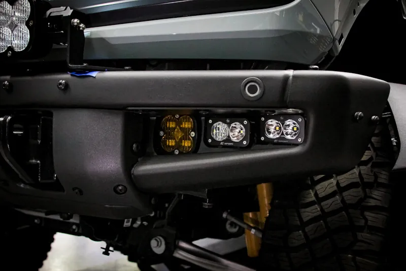 2021-2023 Ford Bronco Baja Designs Fog Light Pocket Upfitter Kit with Amber SAE Lights
