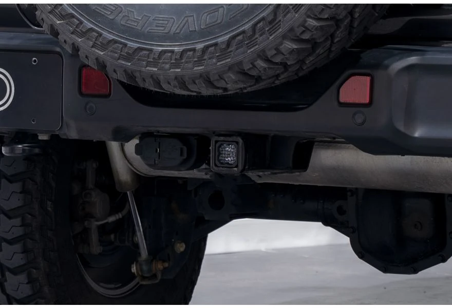 Jeep with Diode Dynamics Hitch Mounted LED POD Reverse Light installed
